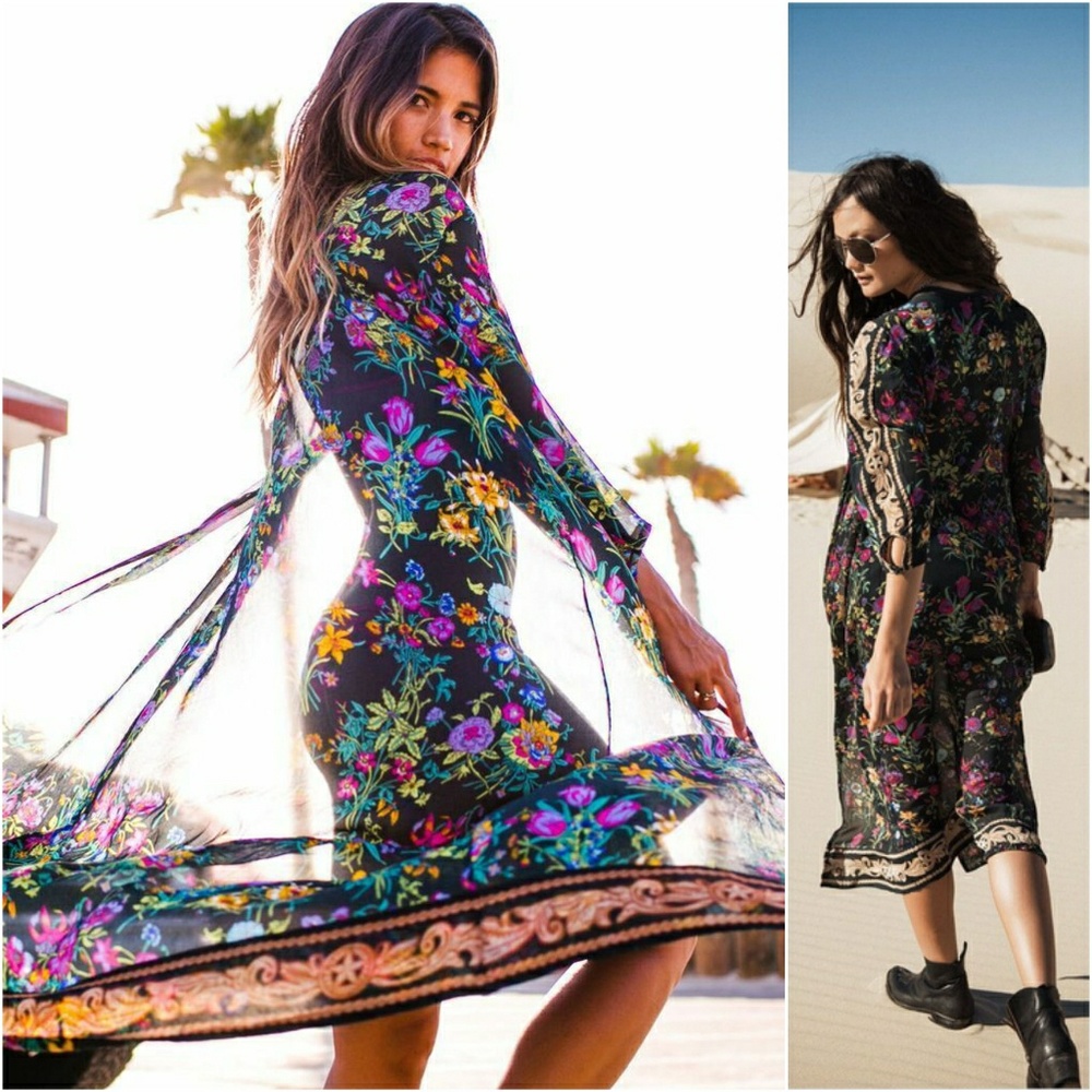 Spell gypsy queen duster kimono black collective